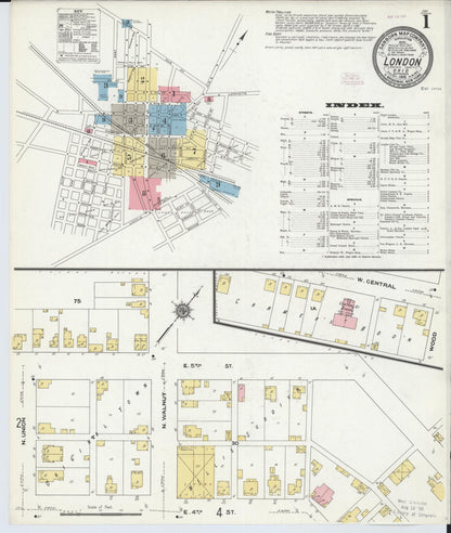 Sanborn Fire Insurance Map from London, Madison County, Ohio (1910), Sheet #0001 - Historic Sanborn Fire Insurance Map Print, vintage old map wall art, antique decor, genealogy gift, Ohio Ohio map
