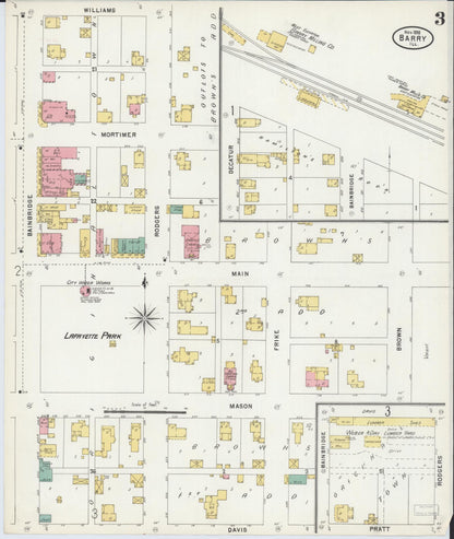 Sanborn Fire Insurance Map from Barry, Pike County, Illinois (1898), Sheet #0003 - Complete Map Set gallery image, historic Sanborn map, vintage wall art, Illinois Illinois