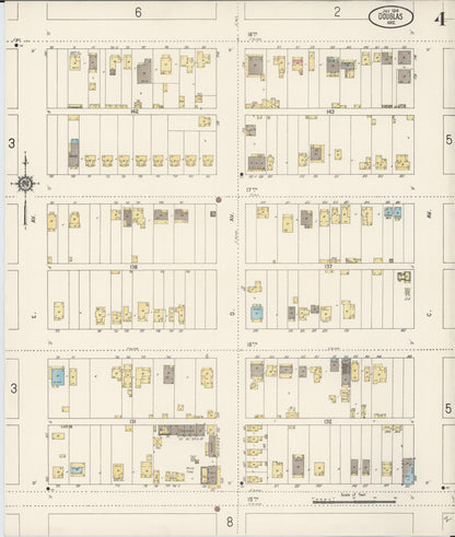 Sanborn Fire Insurance Map from Douglas, Cochise County, Arizona (1914), Sheet #0004 - Complete Map Set gallery image, historic Sanborn map, vintage wall art, Arizona Arizona