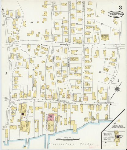 Sanborn Fire Insurance Map from Provincetown, Barnstable County, Massachusetts (1919), Sheet #0003 - Historic Sanborn Fire Insurance Map Print, vintage old map wall art, antique decor, genealogy gift, Massachusetts Massachusetts map