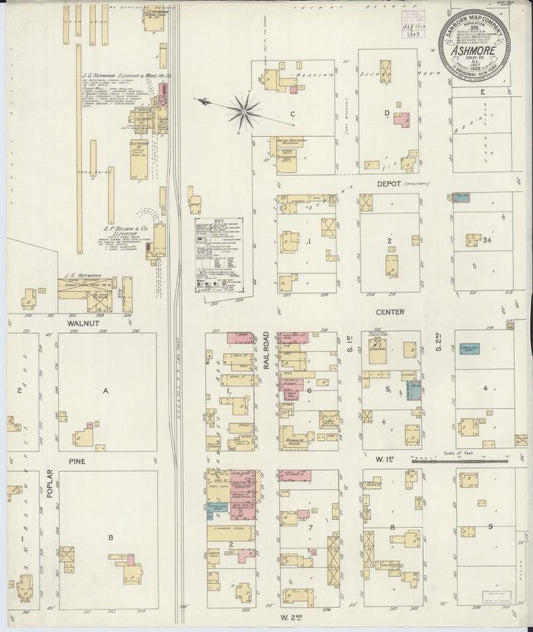 Sanborn Fire Insurance Map from Ashmore, Coles County, Illinois. (1902) – Map View