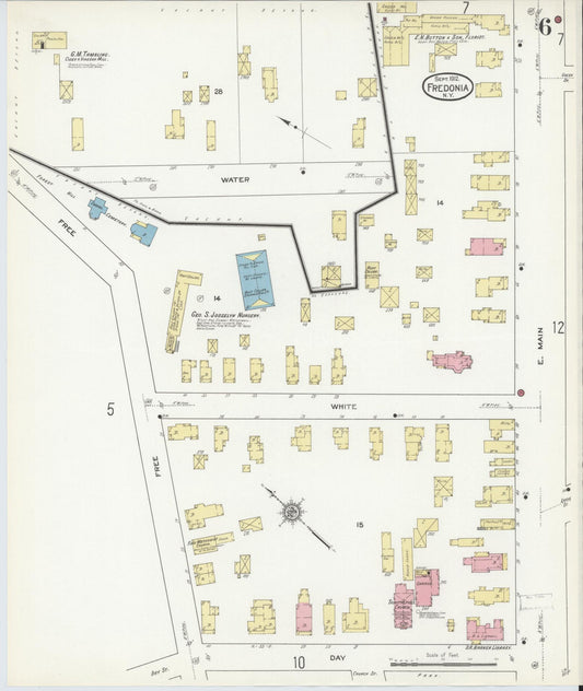 Sanborn Fire Insurance Map from Fredonia, Chautauqua County, New York (1912), Sheet #0006 - Historic Sanborn Fire Insurance Map Print, vintage old map wall art, antique decor, genealogy gift, New York New York map