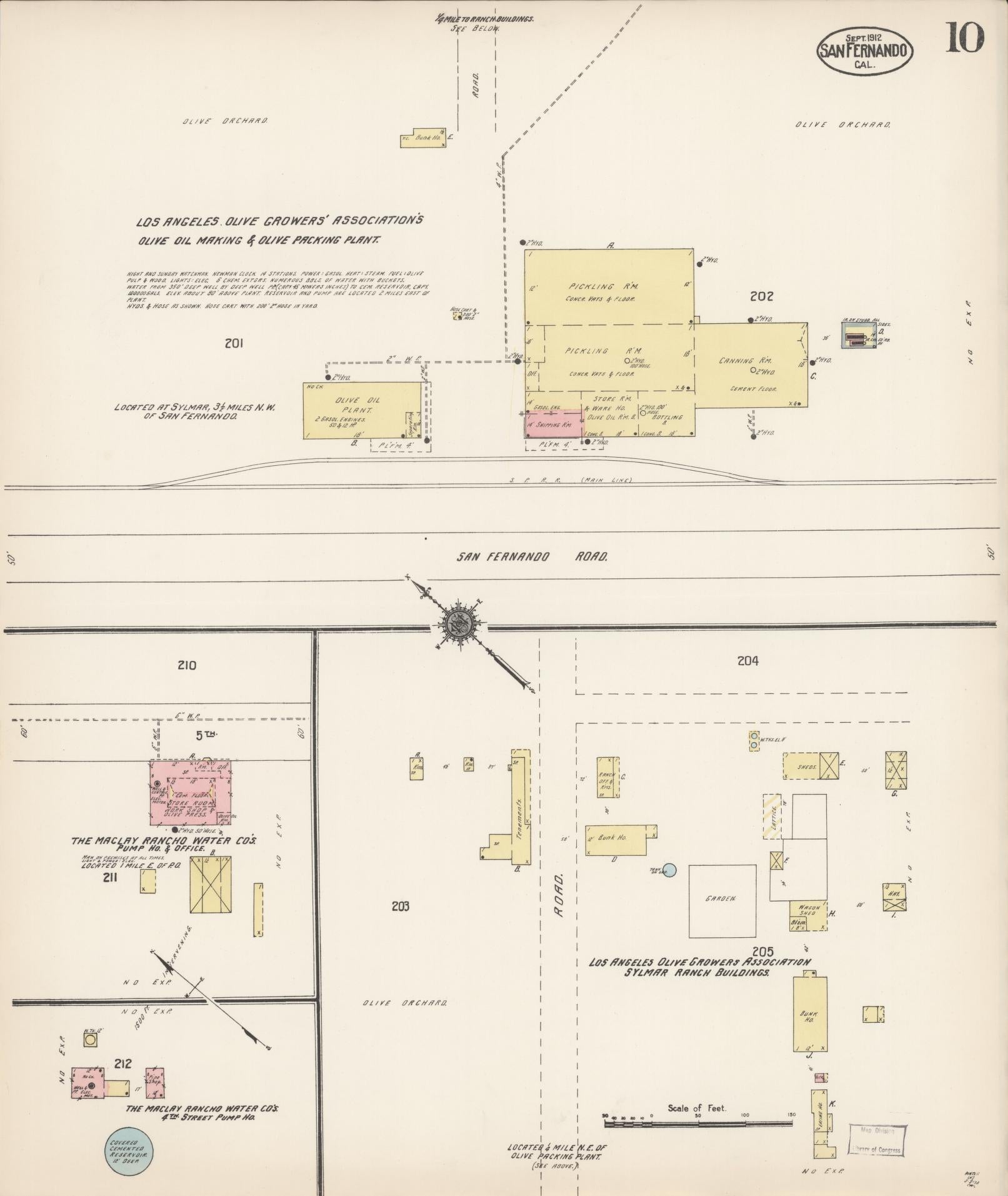Sanborn Fire Insurance Map from San Fernando, Los Angeles County, California (1912), Sheet #0010 - Complete Map Set gallery image, historic Sanborn map, vintage wall art, California California