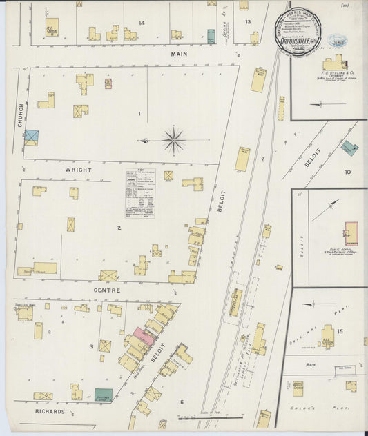 Sanborn Fire Insurance Map from Orfordville, Rock County, Wisconsin (1894), Sheet #0001 - Historic Sanborn Fire Insurance Map Print, vintage old map wall art, antique decor, genealogy gift, Wisconsin Wisconsin map