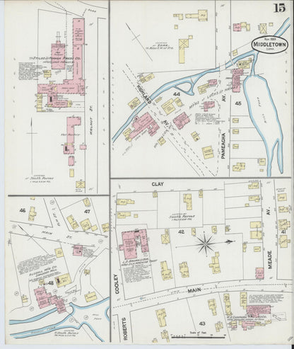 Sanborn Fire Insurance Map from Middletown, Middlesex County, Connecticut (1889), Sheet #0015 - Complete Map Set gallery image, historic Sanborn map, vintage wall art, Connecticut Connecticut
