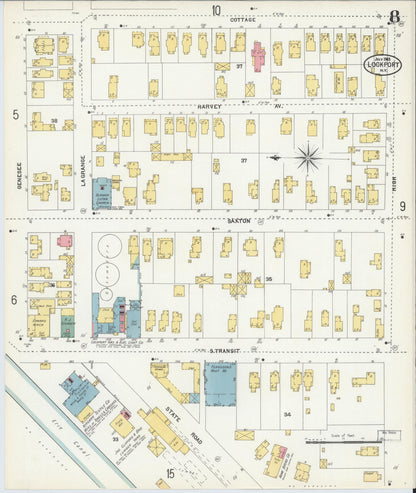 Sanborn Fire Insurance Map from Lockport, Niagara County, New York (1903), Sheet #0008 - Complete Map Set gallery image, historic Sanborn map, vintage wall art, New York New York