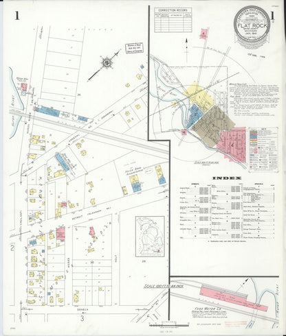 Sanborn Fire Insurance Map from Flat Rock, Wayne County, Michigan (1941), Sheet #0001 - Complete Map Set gallery image, historic Sanborn map, vintage wall art, Michigan Michigan