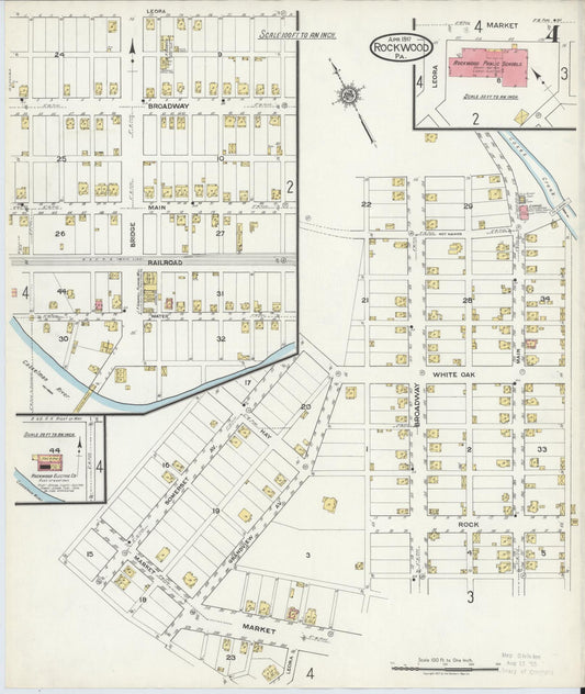 Sanborn Fire Insurance Map from Rockwood, Somerset County, Pennsylvania (1917), Sheet #0004 - Historic Sanborn Fire Insurance Map Print, vintage old map wall art, antique decor, genealogy gift, Pennsylvania Pennsylvania map