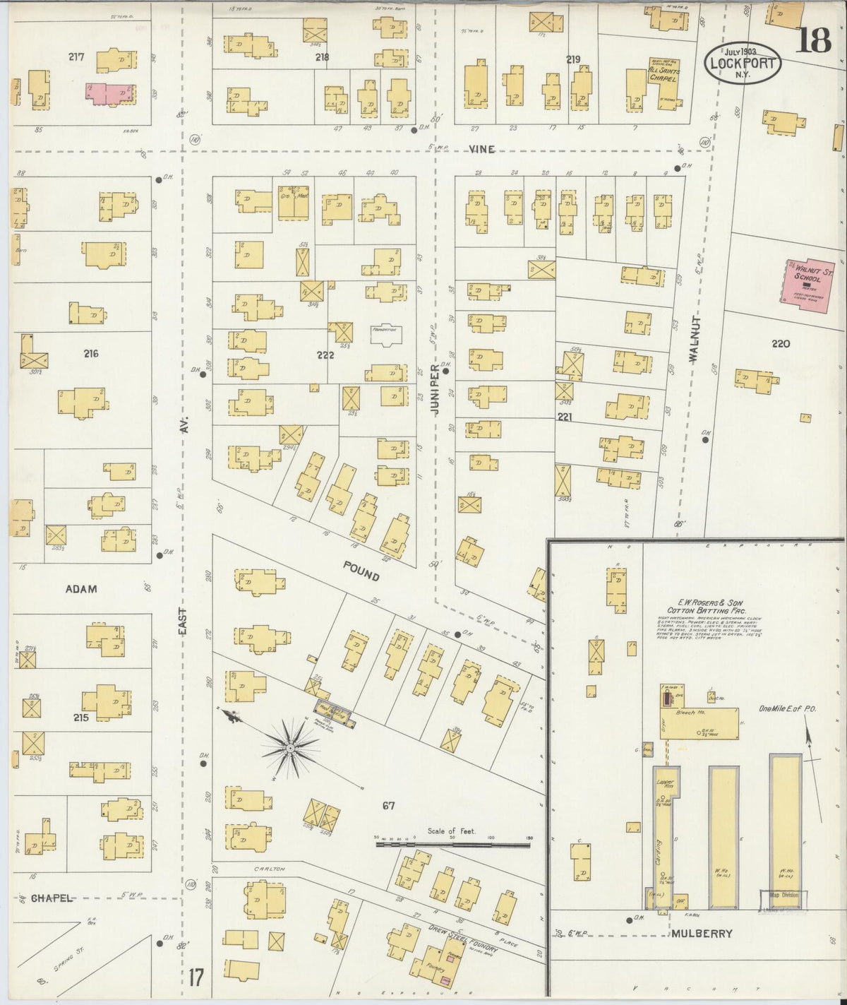 Sanborn Fire Insurance Map from Lockport, Niagara County, New York (1903), Sheet #0018 - Complete Map Set gallery image, historic Sanborn map, vintage wall art, New York New York