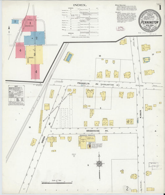 Sanborn Fire Insurance Map from Pennington, Mercer County, New Jersey. (1911) – Historic Sanborn Fire Insurance Map Print