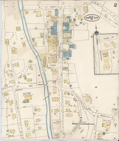 Sanborn Fire Insurance Map from Canyon City, Grant County, Oregon (1930), Sheet #0002 - Complete Map Set gallery image, historic Sanborn map, vintage wall art, Oregon Oregon