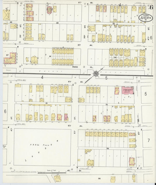 Sanborn Fire Insurance Map from Juniata, Blair County, Pennsylvania (1910), Sheet #0006 - Historic Sanborn Fire Insurance Map Print, vintage old map wall art, antique decor, genealogy gift, Pennsylvania Pennsylvania map