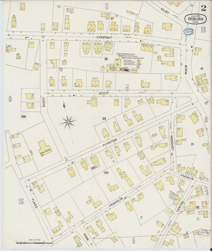Sanborn Fire Insurance Map from Woburn, Middlesex County, Massachusetts (1894), Sheet #0002 - Complete Map Set gallery image, historic Sanborn map, vintage wall art, Massachusetts Massachusetts