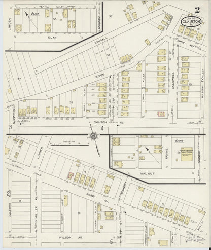 Sanborn Fire Insurance Map from Clairton, Allegheny County, Pennsylvania (1915), Sheet #0002 - Historic Sanborn Fire Insurance Map Print, vintage old map wall art, antique decor, genealogy gift, Pennsylvania Pennsylvania map