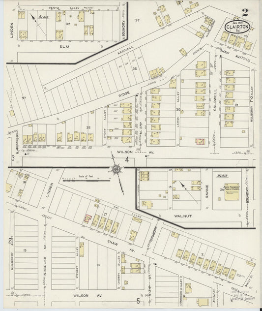 Sanborn Fire Insurance Map from Clairton, Allegheny County, Pennsylvania (1915), Sheet #0002 - Historic Sanborn Fire Insurance Map Print, vintage old map wall art, antique decor, genealogy gift, Pennsylvania Pennsylvania map