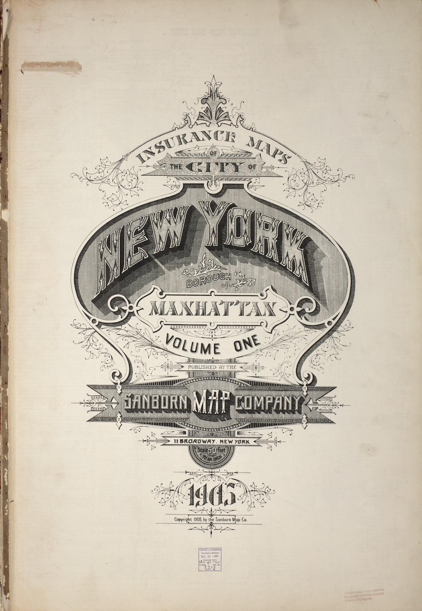 Sanborn Fire Insurance Map from New York, Bronx, Manhattan, New York (1905), Sheet #0001 - Historic Sanborn Fire Insurance Map Print, vintage old map wall art, antique decor, genealogy gift, New York New York map