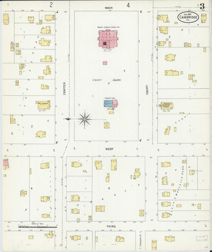 Sanborn Fire Insurance Map from Cambridge, Henry County, Illinois (1907), Sheet #0003 - Historic Sanborn Fire Insurance Map Print, vintage old map wall art, antique decor, genealogy gift, Illinois Illinois map