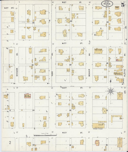 Sanborn Fire Insurance Map from York, York County, Nebraska (1899), Sheet #0005 - Complete Map Set gallery image, historic Sanborn map, vintage wall art, Nebraska Nebraska