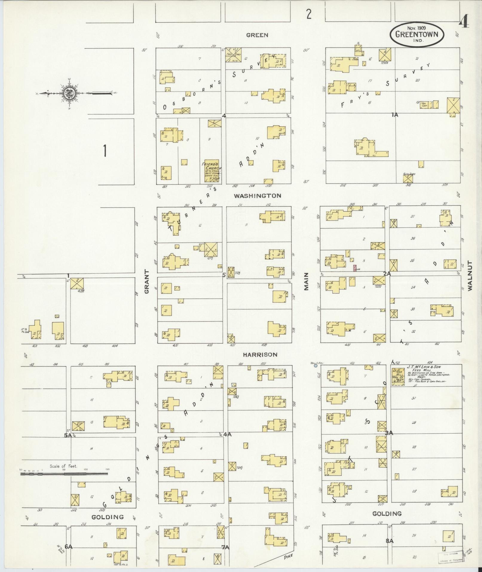 Sanborn Fire Insurance Map from Greentown, Howard County, Indiana (1909), Sheet #0004 - Complete Map Set gallery image, historic Sanborn map, vintage wall art, Indiana Indiana