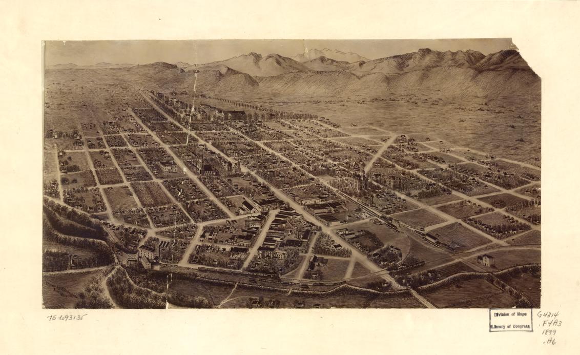 [Fort Collins, Colorado] (1899) – Historic Bird’s-Eye View Panorama Print