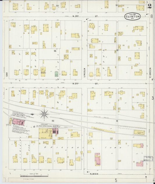 Sanborn Fire Insurance Map from Clinton, Henry County, Missouri (1896), Sheet #0002 - Historic Sanborn Fire Insurance Map Print, vintage old map wall art, antique decor, genealogy gift, Missouri Missouri map