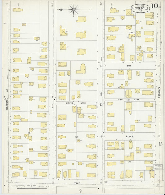 Sanborn Fire Insurance Map from Gloversville, Fulton County, New York (1902), Sheet #0010 - Historic Sanborn Fire Insurance Map Print, vintage old map wall art, antique decor, genealogy gift, New York New York map