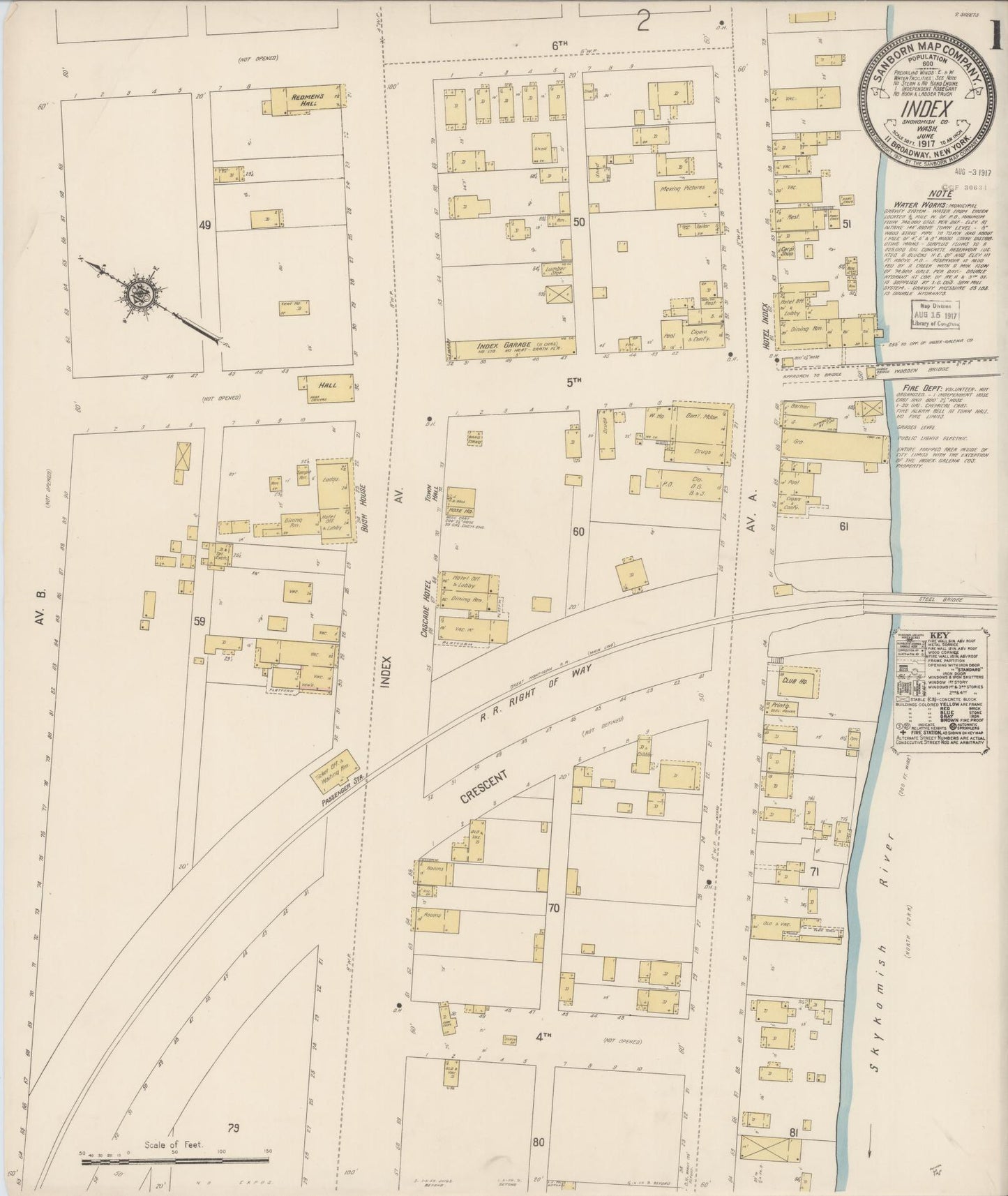 Sanborn Fire Insurance Map from Index, Snohomish County, Washington (1917), Sheet #0001 - Complete Map Set gallery image, historic Sanborn map, vintage wall art, Washington Washington