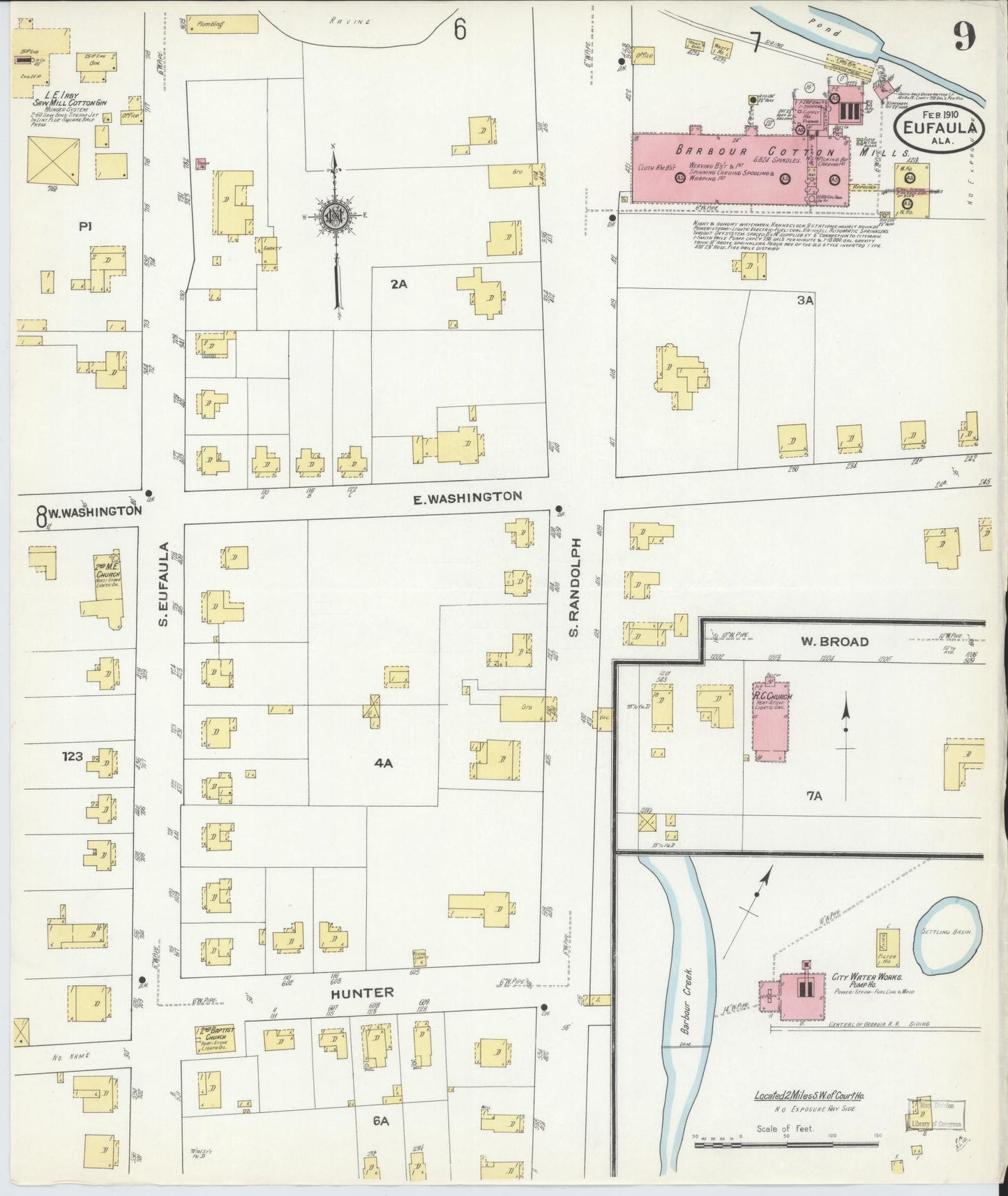 Sanborn Fire Insurance Map from Eufaula, Barbour County, Alabama (1910), Sheet #0009 - Historic Sanborn Fire Insurance Map Print, vintage old map wall art, antique decor, genealogy gift, Alabama Alabama map