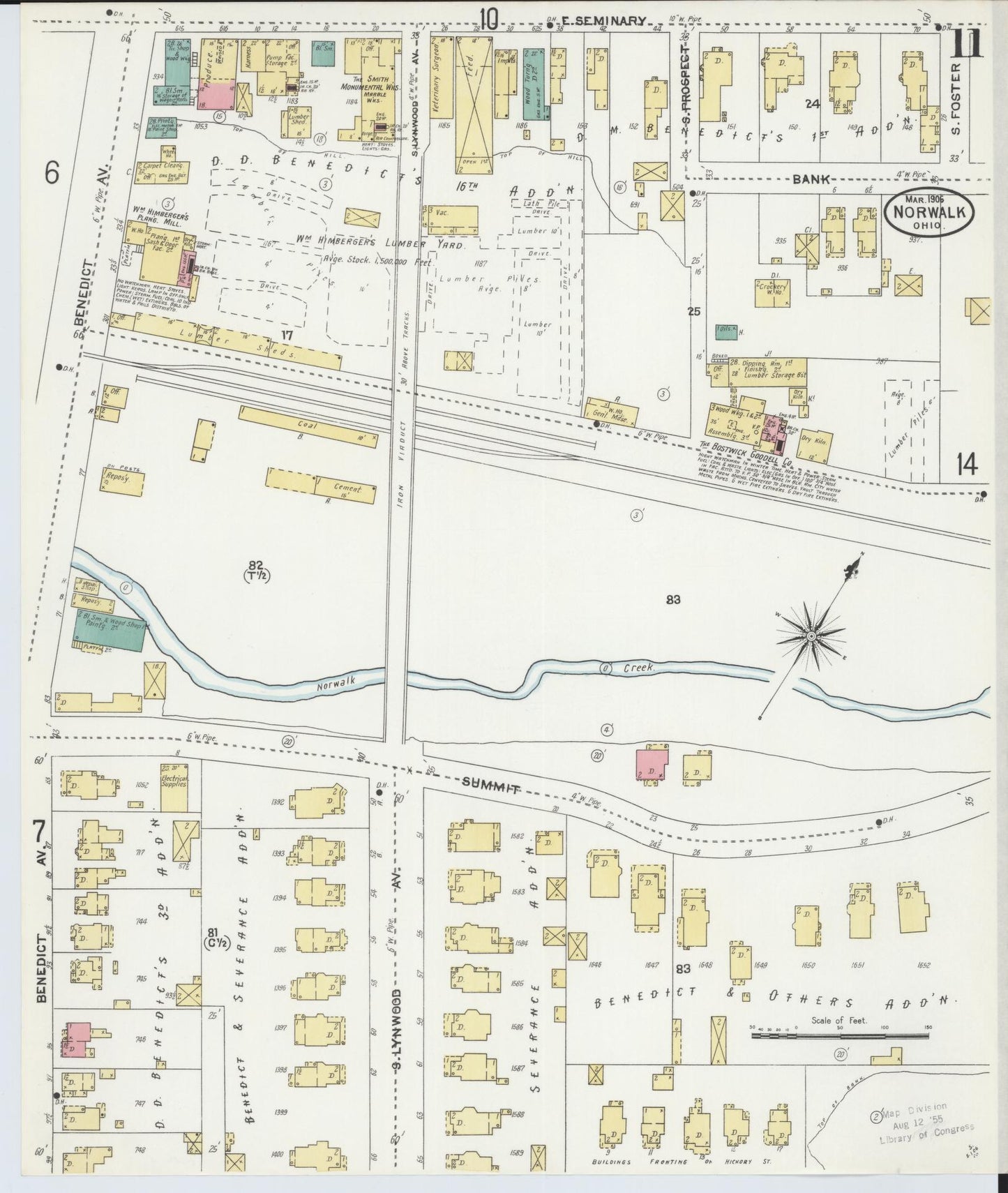 Sanborn Fire Insurance Map from Norwalk, Huron County, Ohio (1906), Sheet #0011 - Historic Sanborn Fire Insurance Map Print, vintage old map wall art, antique decor, genealogy gift, Ohio Ohio map