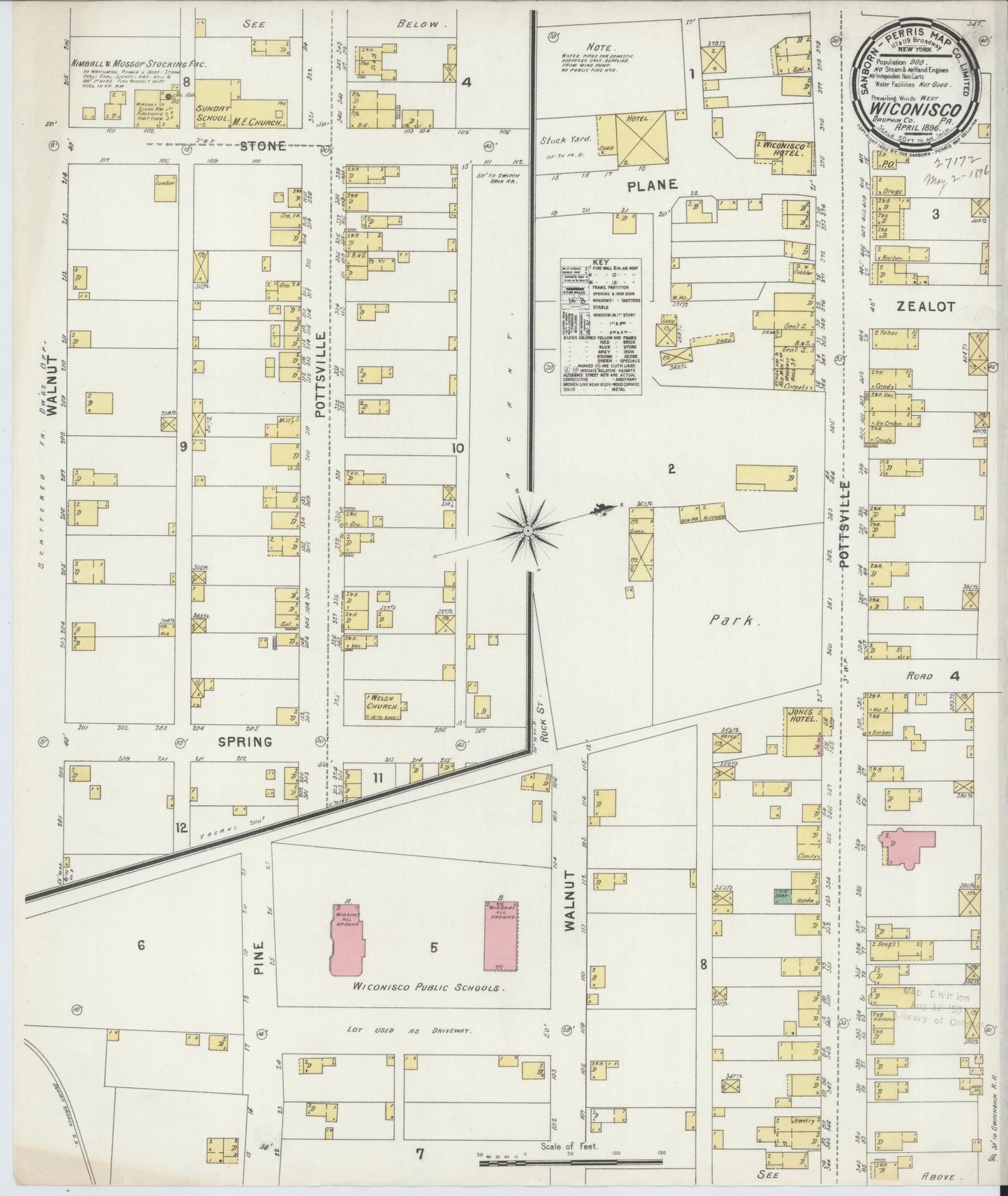 Sanborn Fire Insurance Map from Wiconisco, Dauphin County, Pennsylvania. (1896) – Historic Sanborn Fire Insurance Map Print