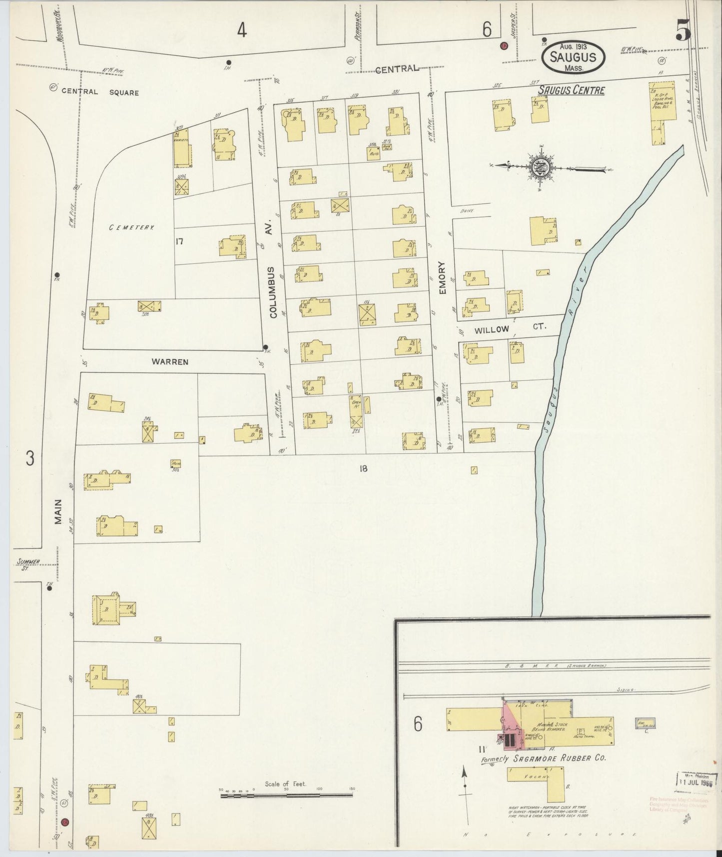 Sanborn Fire Insurance Map from Saugus, Essex County, Massachusetts (1913), Sheet #0005 - Complete Map Set gallery image, historic Sanborn map, vintage wall art, Massachusetts Massachusetts