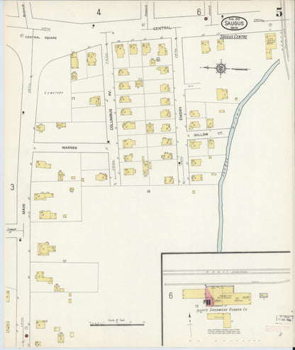 Sanborn Fire Insurance Map from Saugus, Essex County, Massachusetts (1913), Sheet #0005 - Complete Map Set gallery image, historic Sanborn map, vintage wall art, Massachusetts Massachusetts