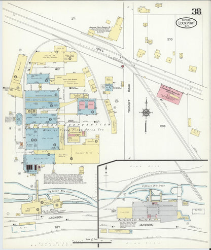Sanborn Fire Insurance Map from Lockport, Niagara County, New York (1914), Sheet #0038 - Complete Map Set gallery image, historic Sanborn map, vintage wall art, New York New York