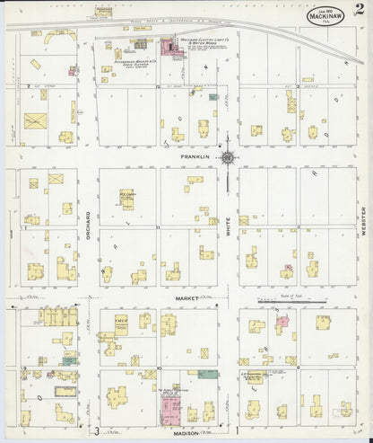 Sanborn Fire Insurance Map from Mackinaw, Tazewell County, Illinois (1910), Sheet #0002 - Complete Map Set gallery image, historic Sanborn map, vintage wall art, Illinois Illinois
