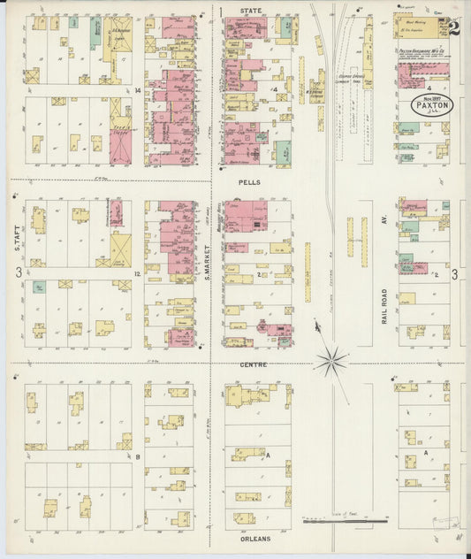 Sanborn Fire Insurance Map from Paxton, Ford County, Illinois (1897), Sheet #0002 - Historic Sanborn Fire Insurance Map Print, vintage old map wall art, antique decor, genealogy gift, Illinois Illinois map
