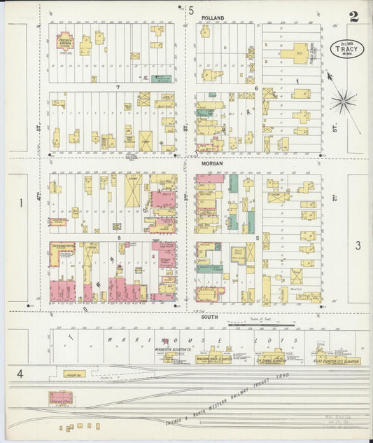 Sanborn Fire Insurance Map from Tracy, Lyon County, Minnesota (1899), Sheet #0002 - Historic Sanborn Fire Insurance Map Print, vintage old map wall art, antique decor, genealogy gift, Minnesota Minnesota map