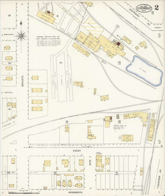 Sanborn Fire Insurance Map from Sedro Woolley, Skagit County, Washington (1907), Sheet #0002 - Historic Sanborn Fire Insurance Map Print, vintage old map wall art, antique decor, genealogy gift, Washington Washington map