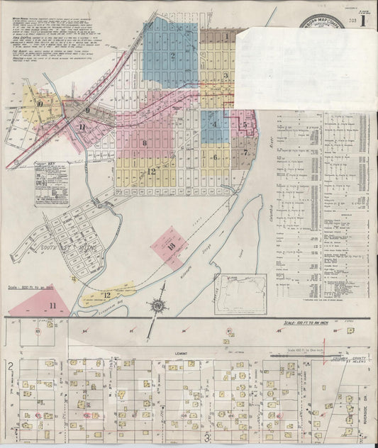 Sanborn Fire Insurance Map from Saint Helens, Columbia County, Oregon (1948), Sheet #0001 - Historic Sanborn Fire Insurance Map Print, vintage old map wall art, antique decor, genealogy gift, Oregon Oregon map