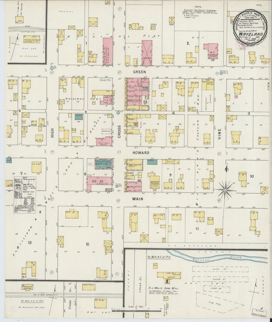 Sanborn Fire Insurance Map from Waveland, Montgomery County, Indiana (1895), Sheet #0001 - Historic Sanborn Fire Insurance Map Print, vintage old map wall art, antique decor, genealogy gift, Indiana Indiana map
