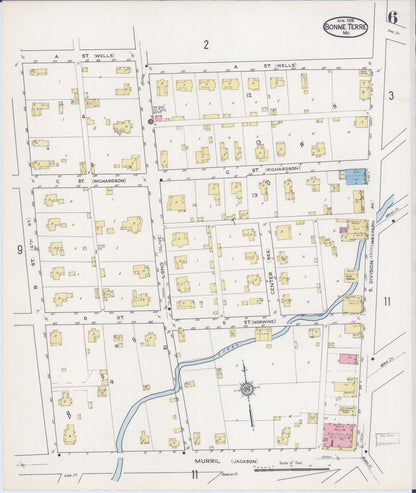 Sanborn Fire Insurance Map from Bonne Terre, Saint Francois County, Missouri (1915), Sheet #0006 - Complete Map Set gallery image, historic Sanborn map, vintage wall art, Missouri Missouri