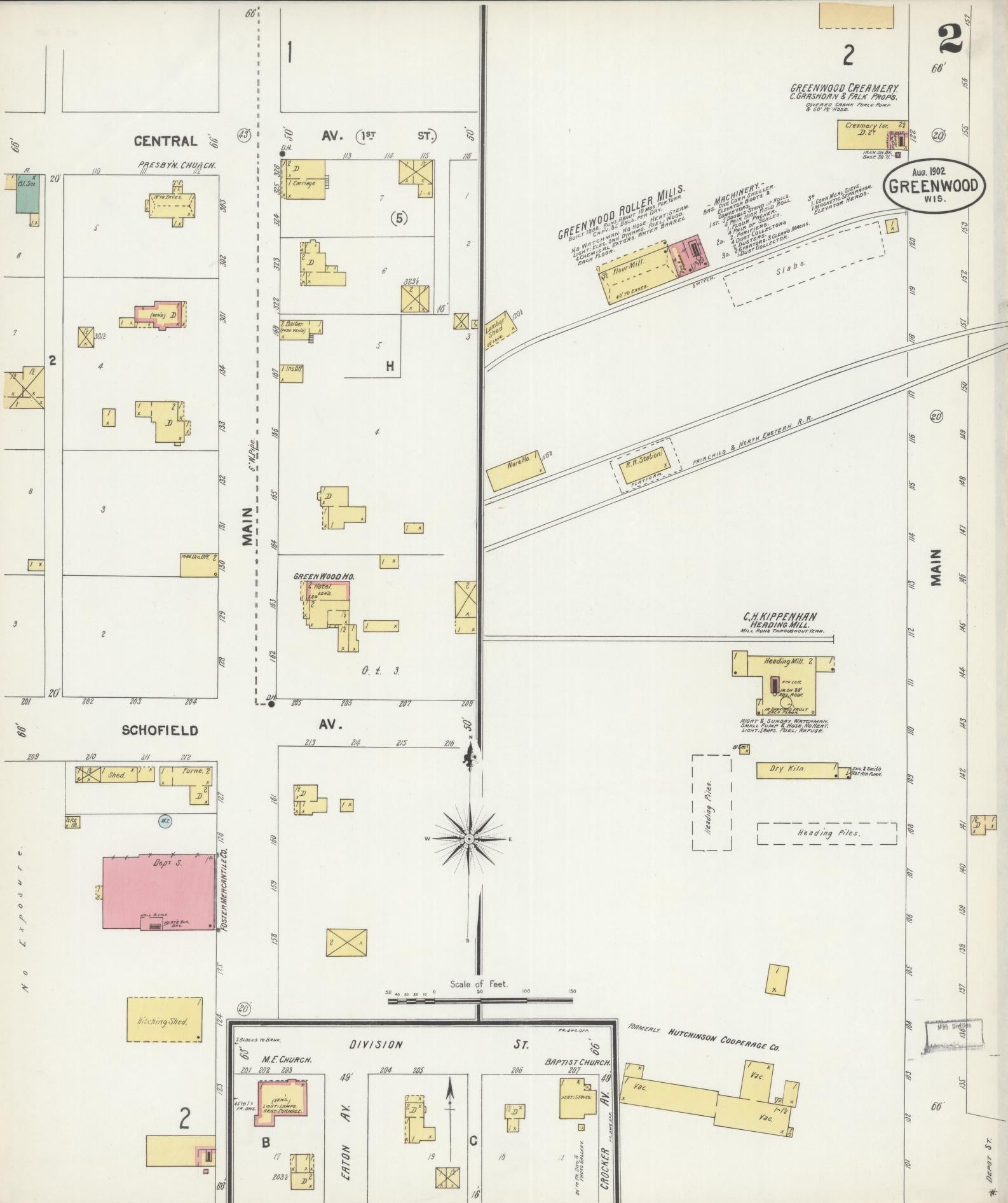 Sanborn Fire Insurance Map from Greenwood, Clark County, Wisconsin (1902), Sheet #0002 - Complete Map Set gallery image, historic Sanborn map, vintage wall art, Wisconsin Wisconsin