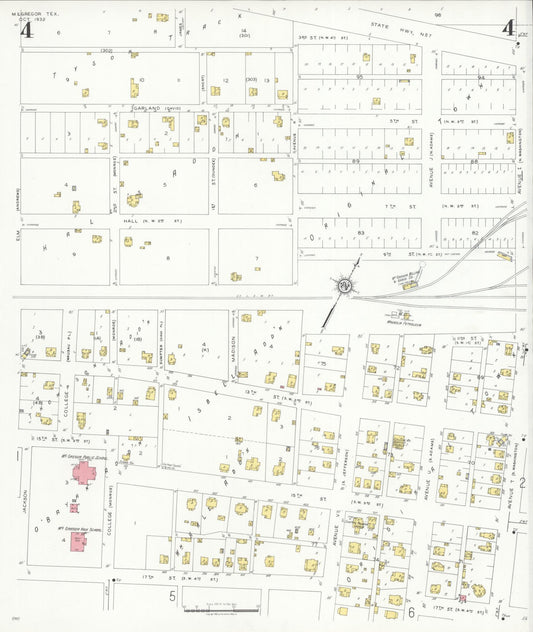 Sanborn Fire Insurance Map from McGregor, McLennan County, Texas (1932), Sheet #0004 - Historic Sanborn Fire Insurance Map Print, vintage old map wall art, antique decor, genealogy gift, Texas Texas map