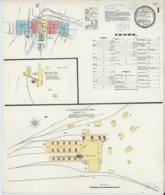 Sanborn Fire Insurance Map from Greenville, Mercer County, Pennsylvania (1898), Sheet #0001 - Historic Sanborn Fire Insurance Map Print, vintage old map wall art, antique decor, genealogy gift, Pennsylvania Pennsylvania map