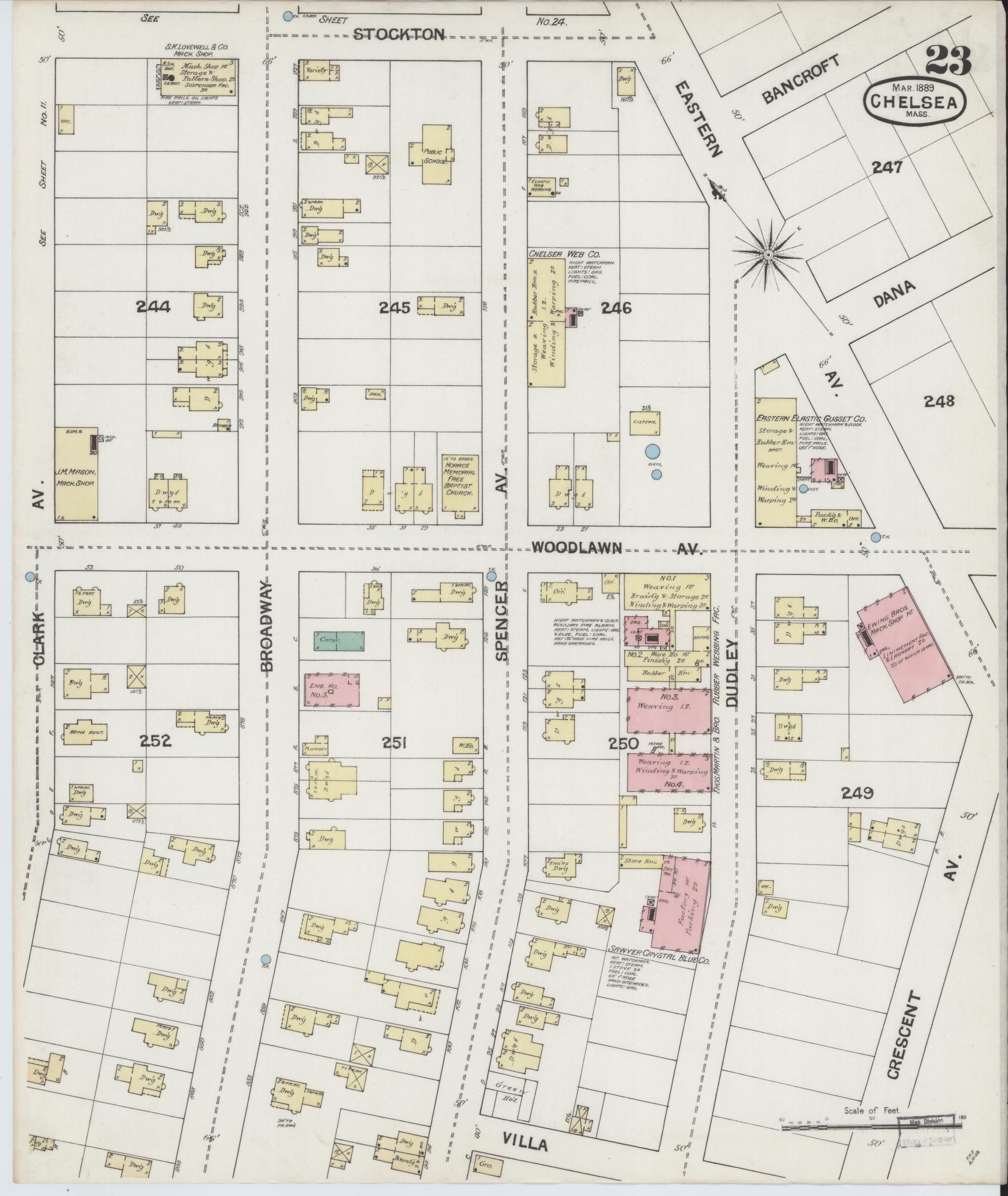 Sanborn Fire Insurance Map from Chelsea, Suffolk County, Massachusetts (1889), Sheet #0023 - Complete Map Set gallery image, historic Sanborn map, vintage wall art, Massachusetts Massachusetts