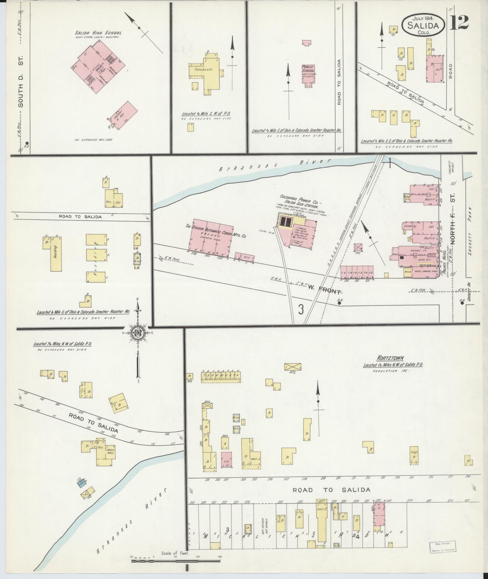 Sanborn Fire Insurance Map from Salida, Chaffee County, Colorado (1914), Sheet #0012 - Complete Map Set gallery image, historic Sanborn map, vintage wall art, Colorado Colorado