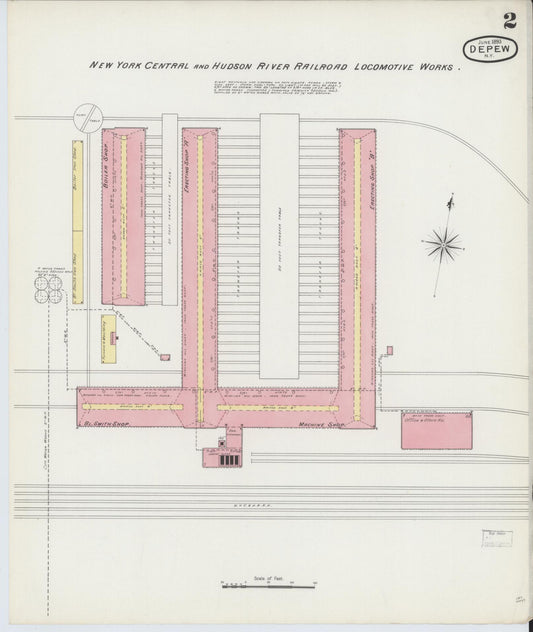 Sanborn Fire Insurance Map from Depew, Erie County, New York (1893), Sheet #0002 - Historic Sanborn Fire Insurance Map Print, vintage old map wall art, antique decor, genealogy gift, New York New York map