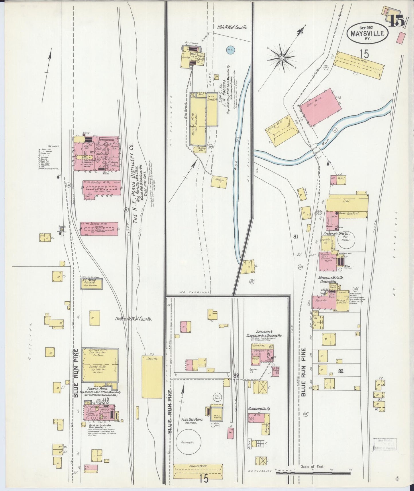 Sanborn Fire Insurance Map from Maysville, Mason County, Kentucky (1901), Sheet #0015 - Complete Map Set gallery image, historic Sanborn map, vintage wall art, Kentucky Kentucky