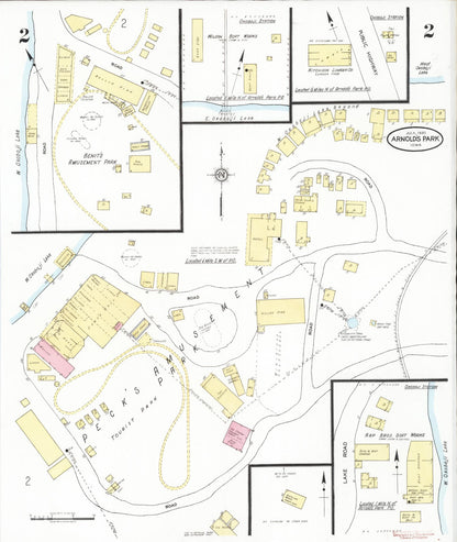 Sanborn Fire Insurance Map from Arnold's Park, Dickinson County, Iowa (1930), Sheet #0002 - Historic Sanborn Fire Insurance Map Print