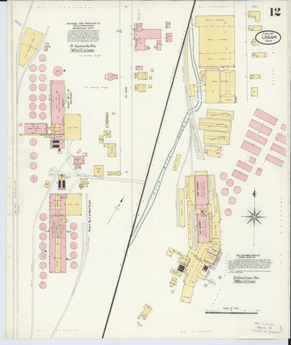 Sanborn Fire Insurance Map from Logan, Hocking County, Ohio (1907), Sheet #0012 - Complete Map Set gallery image, historic Sanborn map, vintage wall art, Ohio Ohio