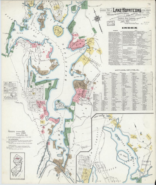 Sanborn Fire Insurance Map from Lake Hopatcong, Morris And Sussex Counties, New Jersey. (1917) – Historic Sanborn Fire Insurance Map Print